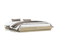 vidaXL Estructura de cama madera de ingeniería roble Sonoma 200x200 cm