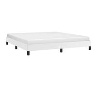 vidaXL Estructura de cama tapizada base individual cuero sintético blanco 180x200 cm sin colchón