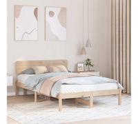 vidaXL Estructura de cama Natural 140 x 190 cm Madera de pino macizo