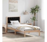 vidaXL Estructura de cama Negro 75 x 190 cm Madera de pino macizo