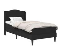vidaXL Estructura de cama con cabecera de cuero sintético moderna Multitalla Negro 90 x 190 cm