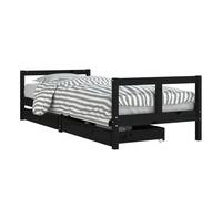 vidaXL Estructura de cama niños con cajones madera pino negro 80x200cm