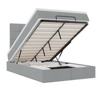 vidaXL Estructura de cama otomana colchón tela gris claro