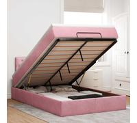 vidaXL Estructura de cama otomana colchón terciopelo rosa 120x200cm