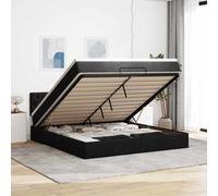vidaXL Estructura de cama otomana con colchón tela negra 160x200 cm