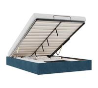 vidaXL Estructura de Cama otomana sin colchón Azul Oscuro 140x200 cm, Estructura de Cama, Estructura de Cama otomana, Estructura de Cama con Almacenamiento Debajo de la Cama