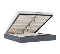 vidaXL Estructura de cama otomana 200x200 cm Gris oscuro sin colchón con almacenamiento