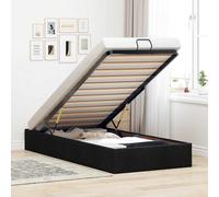 Estructura De Cama Otomana Sin Colchón Tela Negra 80x200cm Vidaxl