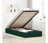 vidaXL Estructura de cama otomana sin colchón terciopelo verde oscuro
