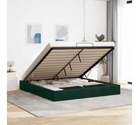 vidaXL Estructura de cama otomana sin colchón verde oscuro 200x200 cm
