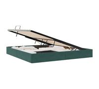 vidaXL Estructura de Cama Ottoman 200 x 200 cm Terciopelo Multicolor Verde oscuro