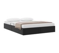 vidaXL Estructura de Cama Ottoman Negro 140 x 190 cm Cuero sintético