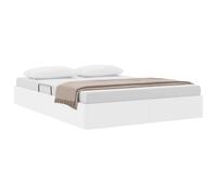 vidaXL Estructura de cama tipo otomana, color blanco puro, 140 x 200 cm, tapizada en cuero sintético