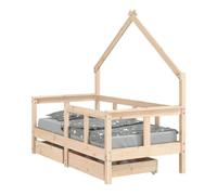 vidaXL Estructura de cama para niños – Somier con cajones, madera de pino 70x140 cm