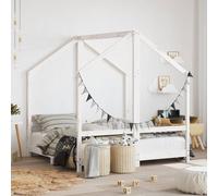 vidaXL Estructura de cama para niños de madera de pino 2x(70x140) Blanco