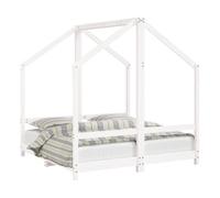vidaXL Estructura de cama para niños madera de pino 2x(70x140) Blanco