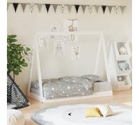 Vidaxl estructura de cama para niños madera de pino blanco 70x140 cm