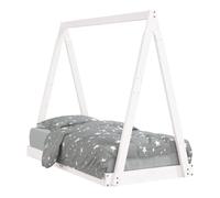 Vidaxl estructura de cama para niños madera de pino blanco 70x140 cm