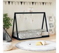 vidaXL Estructura de cama para niños madera de pino negro 80x160 cm