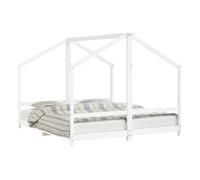 vidaXL Estructura de cama para niños de madera de pino blanca 2x(90x200) cm