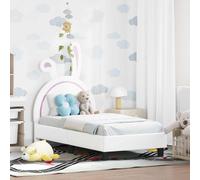 vidaXL Estructura de cama para niños pequeños con cabecera Blanco PU