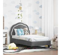 vidaXL Estructura de cama para niños pequeños con cabecera Gris oscuro