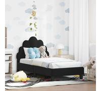 vidaXL Estructura de cama para niños pequeños con cabecera Negro