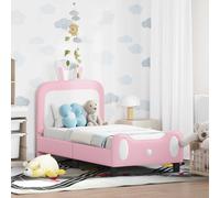 vidaXL Estructura de cama para niños pequeños con cabecera Rosa PU
