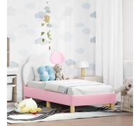 vidaXL Estructura de cama para niños pequeños con cabecera Rosa PU