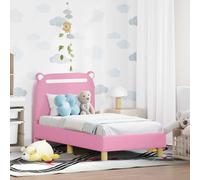 vidaXL Estructura de cama para niños pequeños con cabecera Rosa Tela