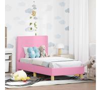 vidaXL Estructura de cama para niños pequeños con cabecera Rosa tela