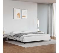 vidaXL Estructura de cama sin colchón cuero sintético blanco 180x200cm