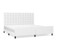 vidaXL Estructura de cama sin colchón cuero sintético blanco 200x200cm
