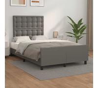 vidaXL Estructura de cama sin colchón cuero sintético gris 120x190 cm