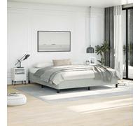 Estructura de cama sin colchón, color gris claro, 193x203 cm, tamaño King-Size, tapizada en terciopelo