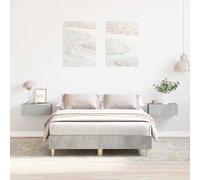 Estructura de cama sin colchón, color gris hormigón, 135x190 cm, fabricada en material de madera