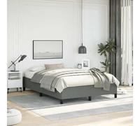 Estructura de cama sin colchón, color gris oscuro, 137x190 cm, tapizada