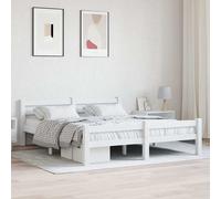 vidaXL Estructura de cama sin colchón madera de pino blanco 160x200 cm