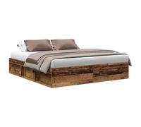 vidaXL Estructura de Cama sin colchón Madera Envejecida 200x200 cm, Muebles de Dormitorio, Base de Cama, Cama Doble, Cama, armazón de Cama