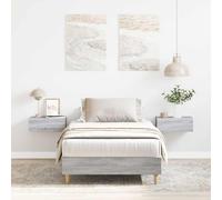 Estructura de cama sin colchón, color gris Sonoma, 75x190 cm, fabricada en material de madera