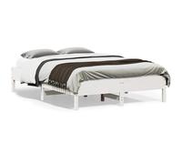 vidaXL Estructura de cama Somier de listones para invitados Madera maciza pino blanco 120x190 cm