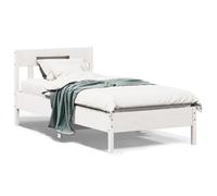 vidaXL Estructura de cama sin colchón madera maciza blanca 90x190 cm