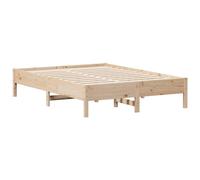 vidaXL Estructura de cama Somier de listones Madera maciza de pino 135x190 cm sin colchón