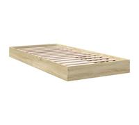 vidaXL Estructura de cama de madera de ingeniería Roble Sonoma 75x190 cm sin colchón