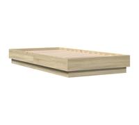 vidaXL Estructura de cama Somier para colchón Madera de ingeniería Roble Sonoma 90x190 cm