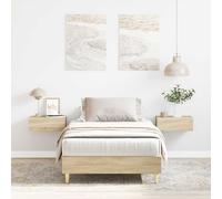 vidaXL Estructura de Cama sin colchón Madera Roble Sonoma 90x190 cm, Muebles de Dormitorio, Base de Cama, Cama Individual, Cama, armazón de Cama