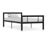 vidaXL Estructura de cama sin colchón metal blanco y negro 100x200 cm
