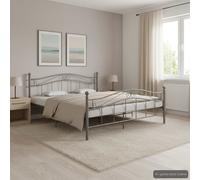 vidaXL Estructura de cama sin colchón metal gris 140x200 cm