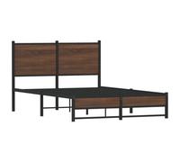 vidaXL Estructura de Cama sin colchón Metal marrón Roble 120x190 cm