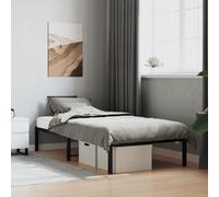 vidaXL Estructura de cama sin colchón metal negro 90x200 cm